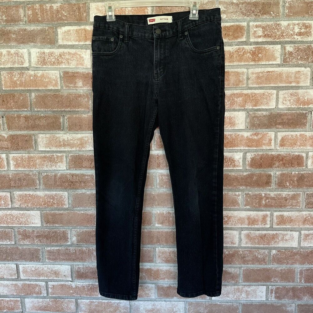 Levi’s 511 Fit Slim Straight Jeans Husky Boys  Size 14 W 33 L 28 Black